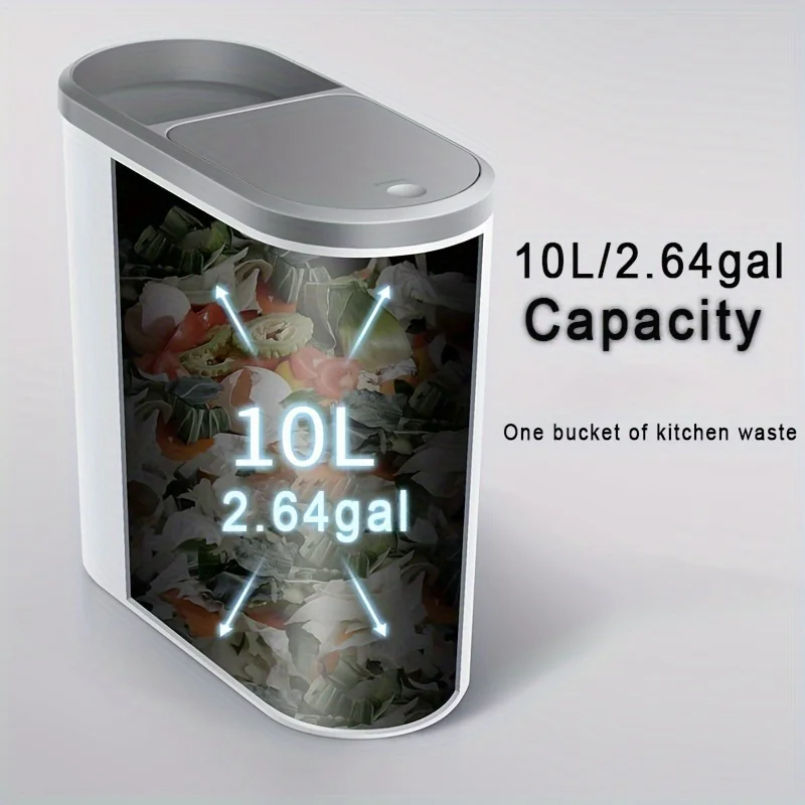 Thumbnail: 10L Bathroom Trash Can, Household Creative Gap Waste Bin, Press Type Garbage Can