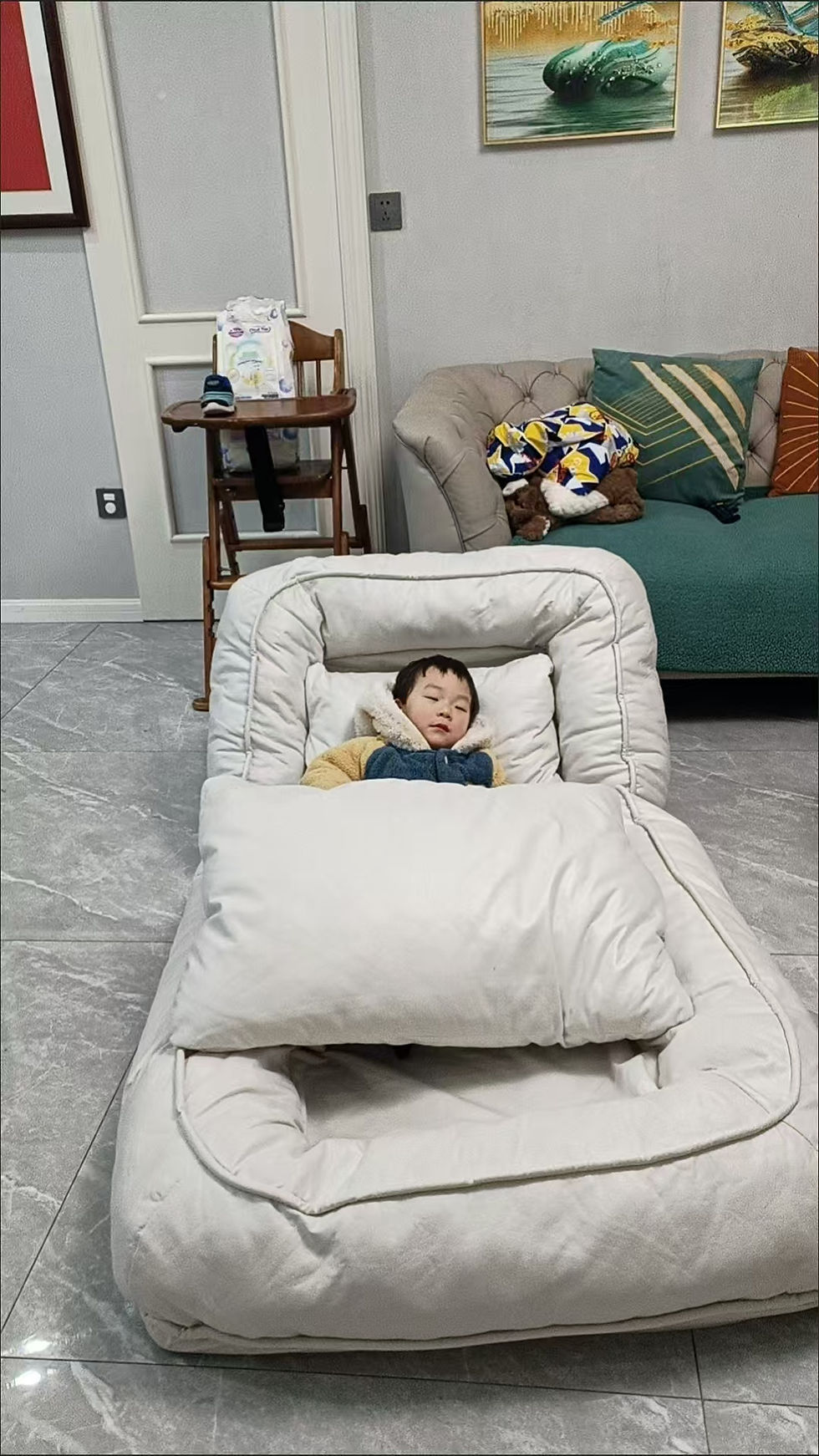 Thumbnail: Convertible Sofa Bed 3 in 1 Foldable  Multi-Angle Adjustable High Density Sponge