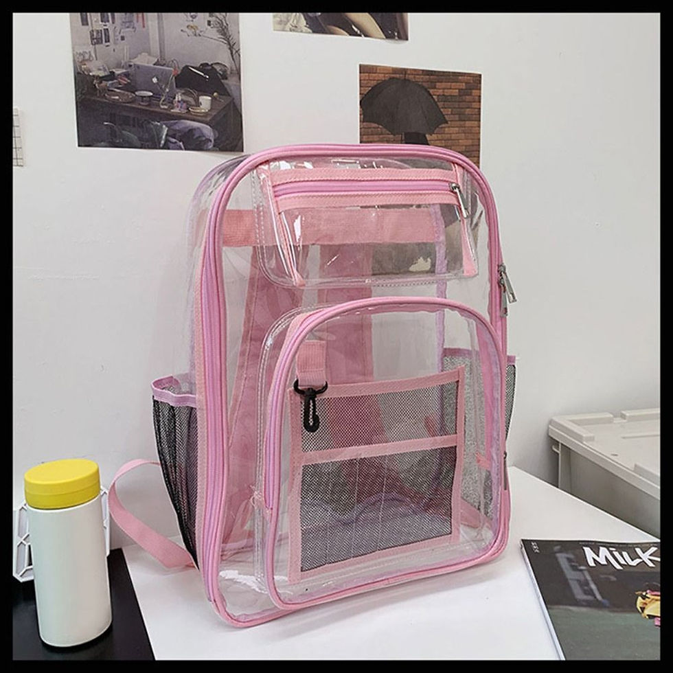Thumbnail: PVC Clear Backpack Large Capacity Waterproof Students Bookbag with Multi-pockets