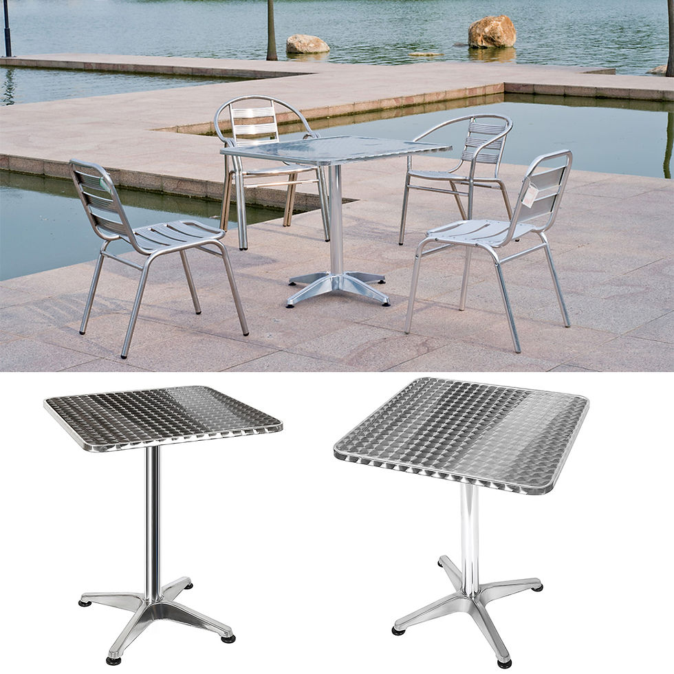 Thumbnail: Bistro Table Kitchen Table Dining Table Made of Aluminum for Outdoor Use 60 X 60