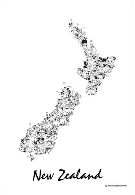 New Zealand Sheep Tea Towel