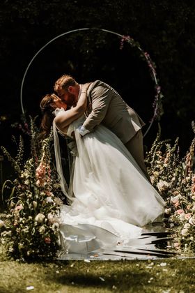 Real Elizabeth Kate Bridal Bride Danielle wearing Eva Lendel Wedding dress