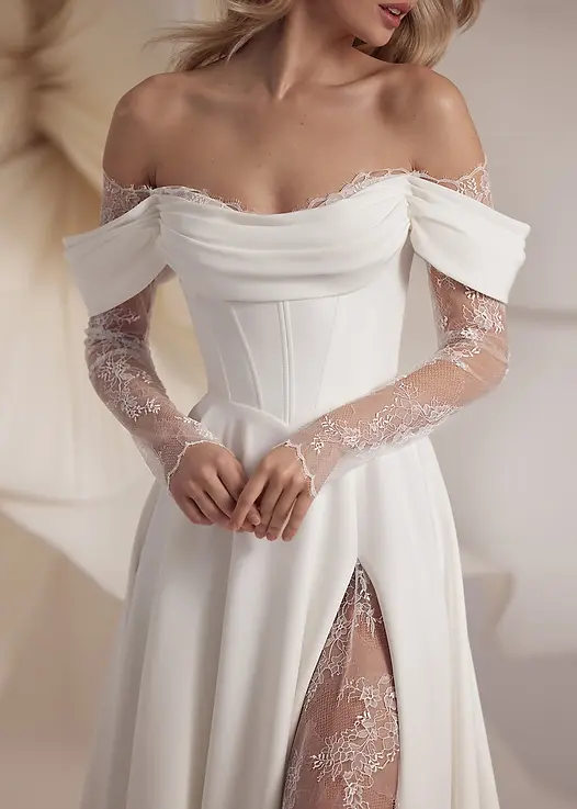 Bride Wearing Eva Lendel Baccara Wedding Dress