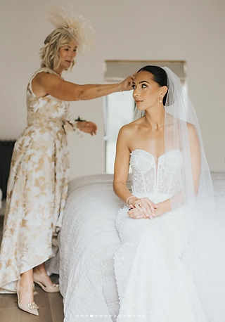 Real Elizabeth Kate bride Wearing Made With Love Ollie Fitted Lace Wedding Dress
