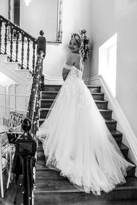 Real Elizabeth Kate bride Charlotte wearing Enzoani Love Aisha wedding dress  at Hirst Priory Crowle