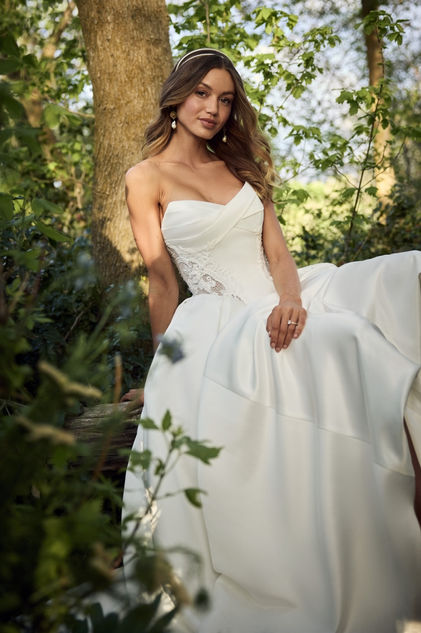 Gigi delustered satin A-line wedding dress