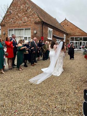Real Bride Tanya wearing Bonnie by Willowby wedding dress from Elizabeth Kate Crowle Scunthorpe