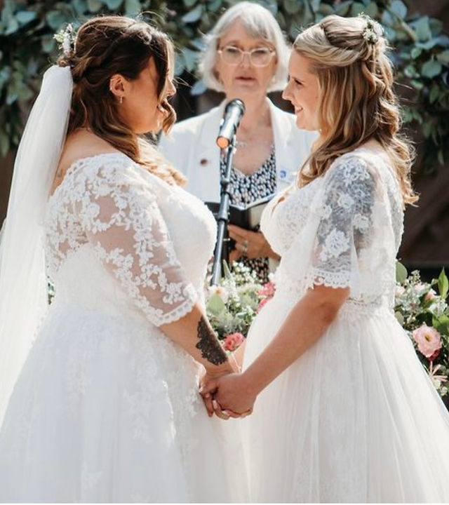 Real Elizabeth Kate Bridal Bride Rachel wearing Rebecca Ingranh Iris wedding dress