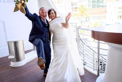 real elizabeth kate bride wearing Enzoani wedding dress