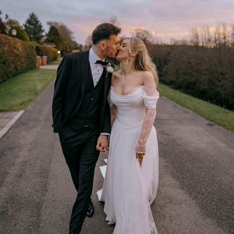 Real Elizabeth Kate Bride wearing Eva Lendel Baccara wedding dress