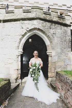 Real Elizabeth Kate bride Charlotte wearing Enzoani Love Aisha wedding dress  at Hirst Priory Crowle