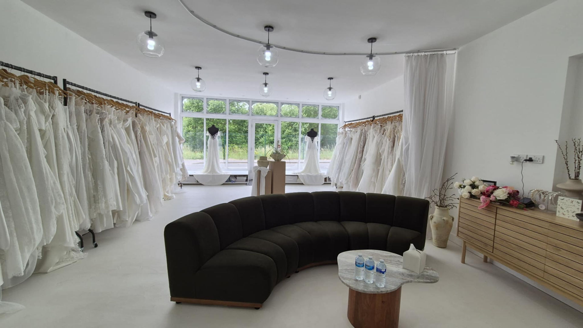 Inside Elizabeth Kate Bridal modern wedding dress boutique in Crowle Scunthorpe