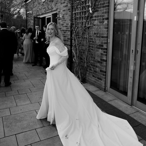 Back detail of the Eva Lendel Baccara wedding dress worn by real bride Bonnie