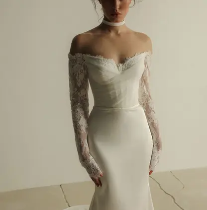 Eva Lendel Leif Fitted Satin Wedding Dress at Elizabeth Kate Crowle Lincolnshire