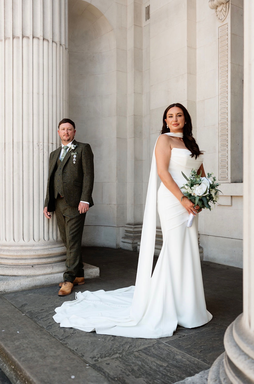 Real Bride wearing Rebecca Ingram Kalani wedding dress