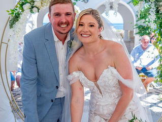 Real bride Kassidy wearing Rebecca Ingram Hattie wedding dress with cathedral veil.