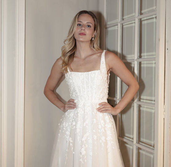 MWL Zayn Wedding Dress Lace Square neck A Line From Elizabeth Kate Bridal Lincolnshire