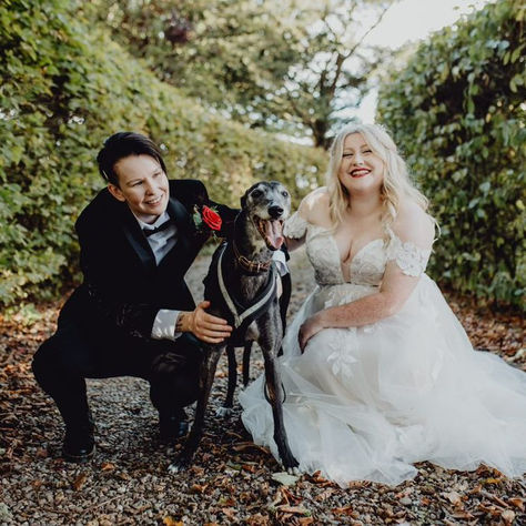 real elizabeth kate bride wearing rebecca ingram wedding dress