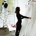 Bride looking at wedding dresses at Elizabeth Kate Bridal Crowle Lincolnshire.jpg