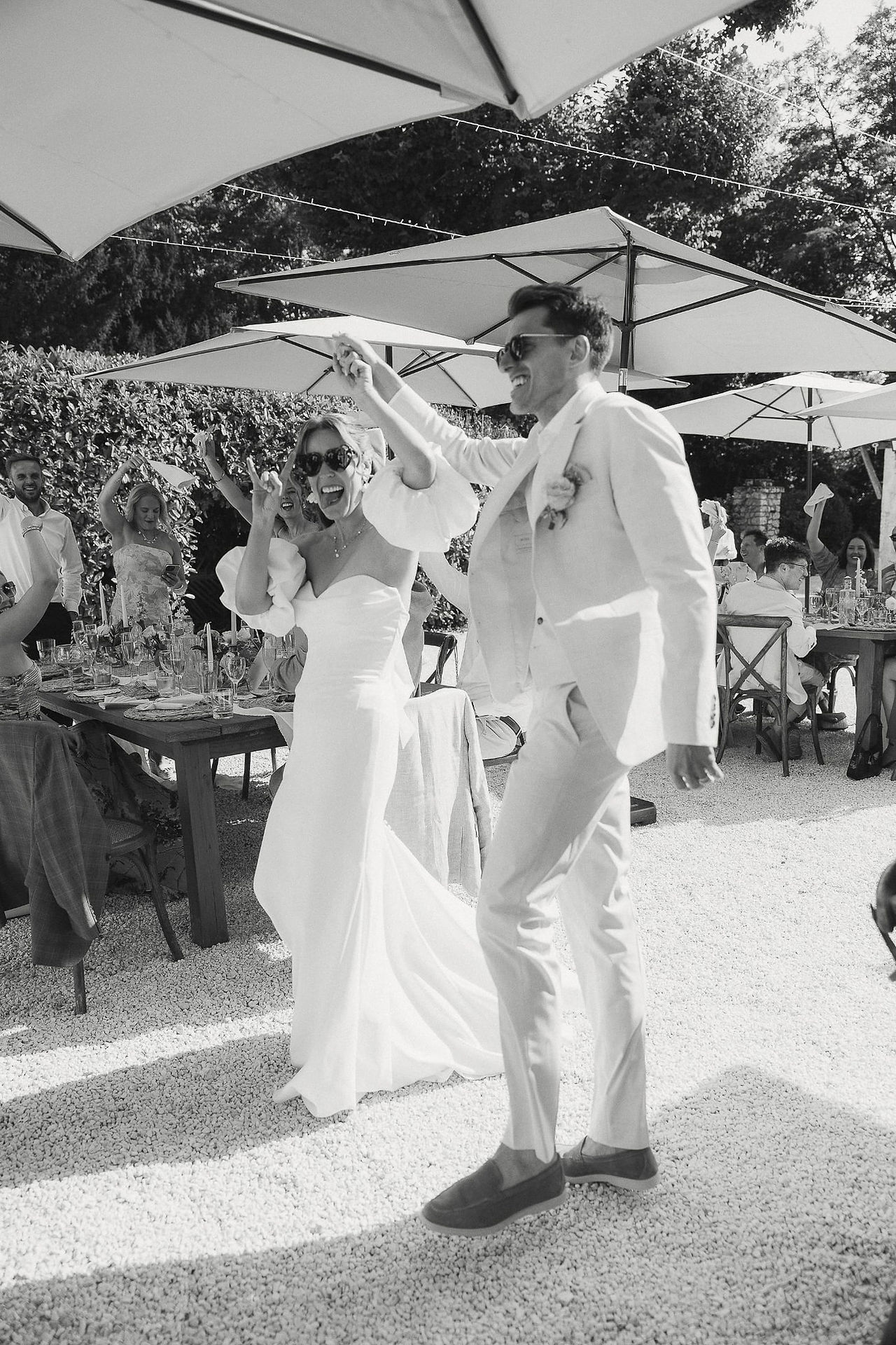 Real bride Chloe wearing the Levi dress by Serene by Madi Lane at her romantic French farmhouse wedding in France.