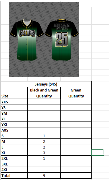 Anderson Gators - 25 Jersey