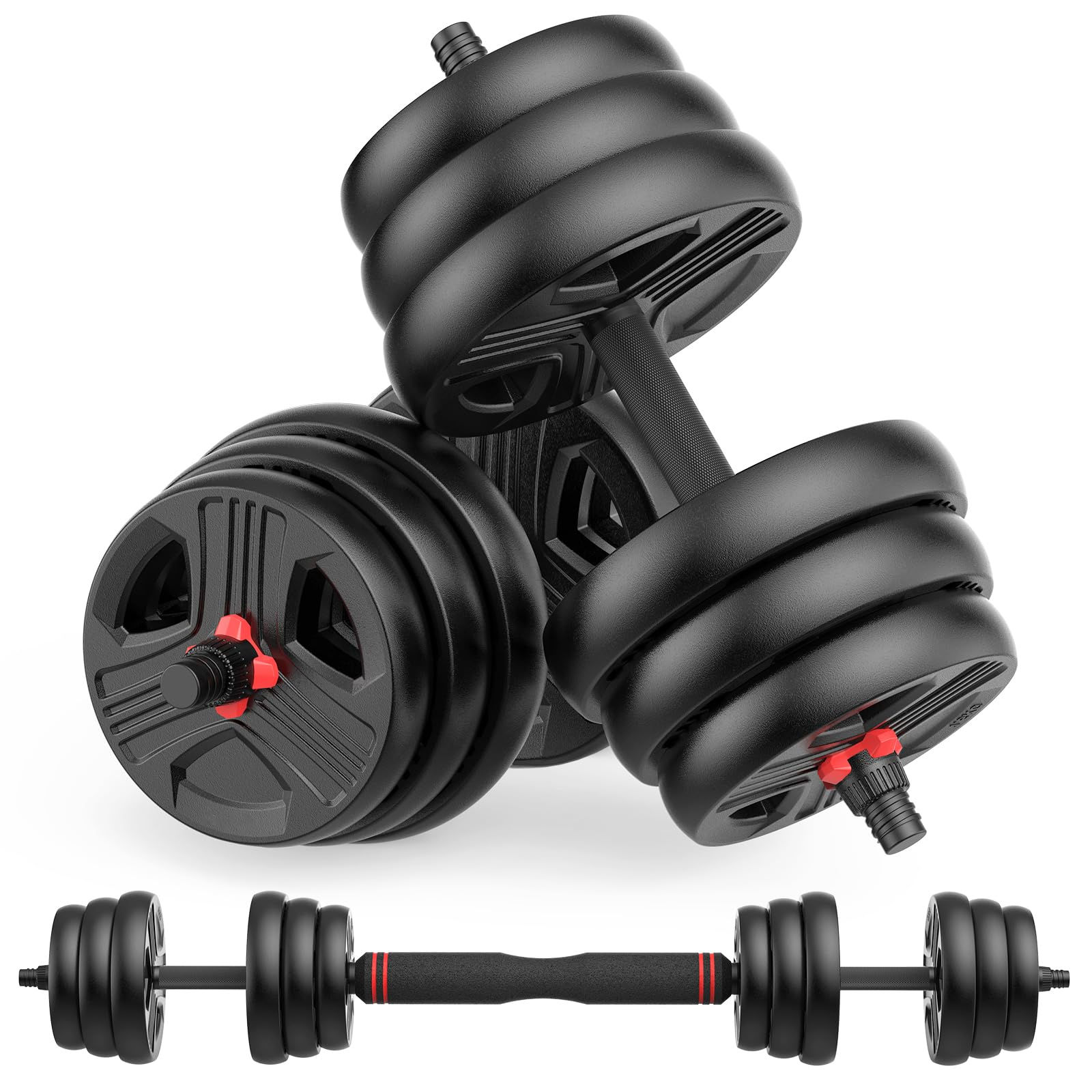 UKEEP Adjustable Dumbbells Sets 20/30/40/55/60/70/80/90lbs Free Weights Dumbbell