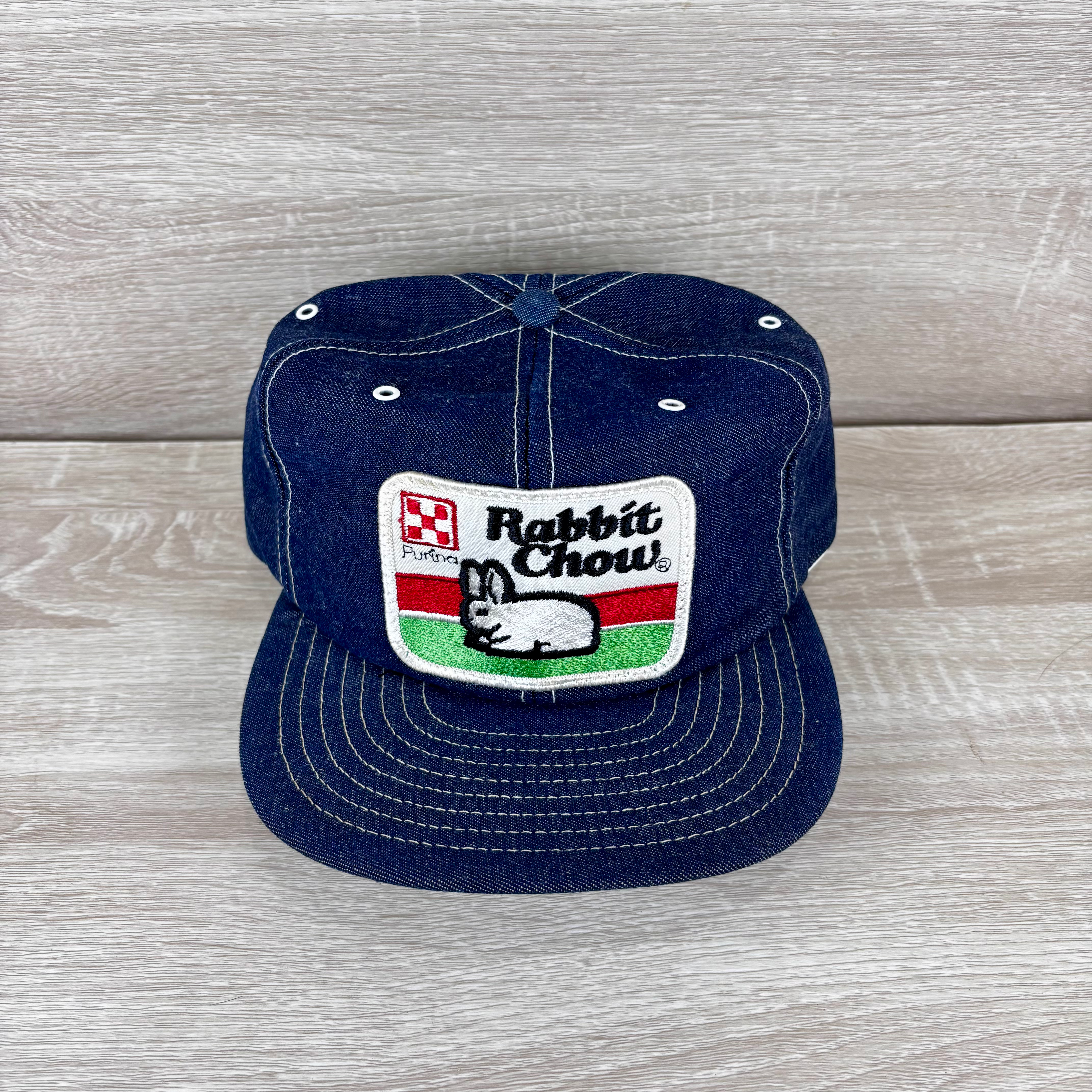 Vintage Purina Rabbit Chow Denim Hat