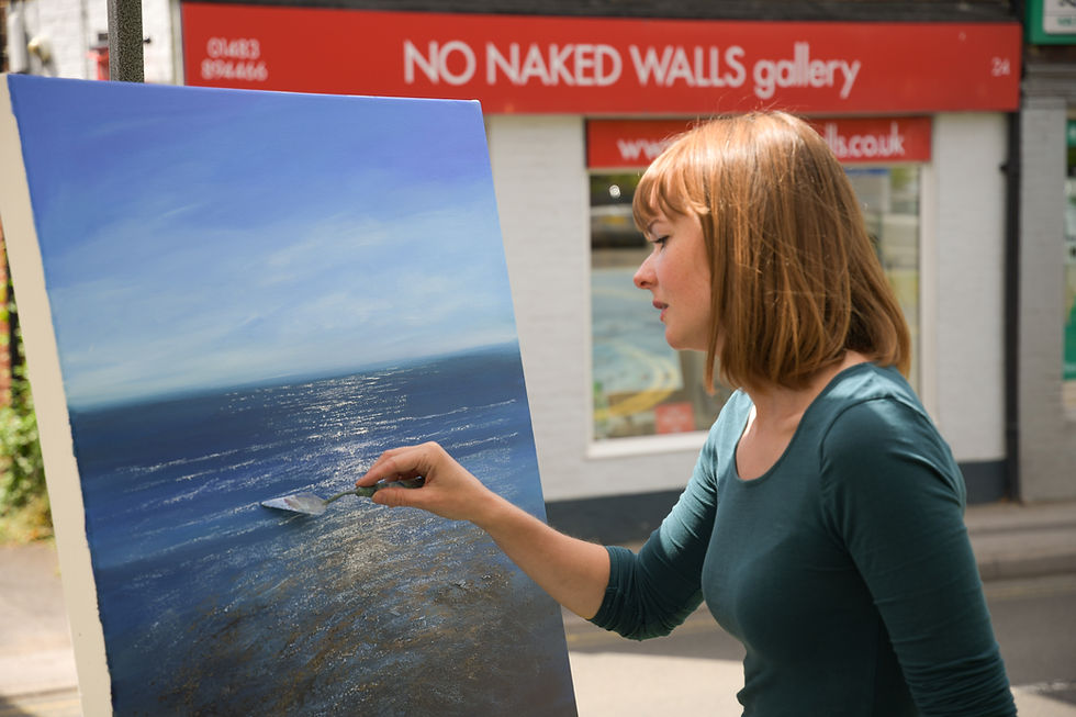 Close up of painting