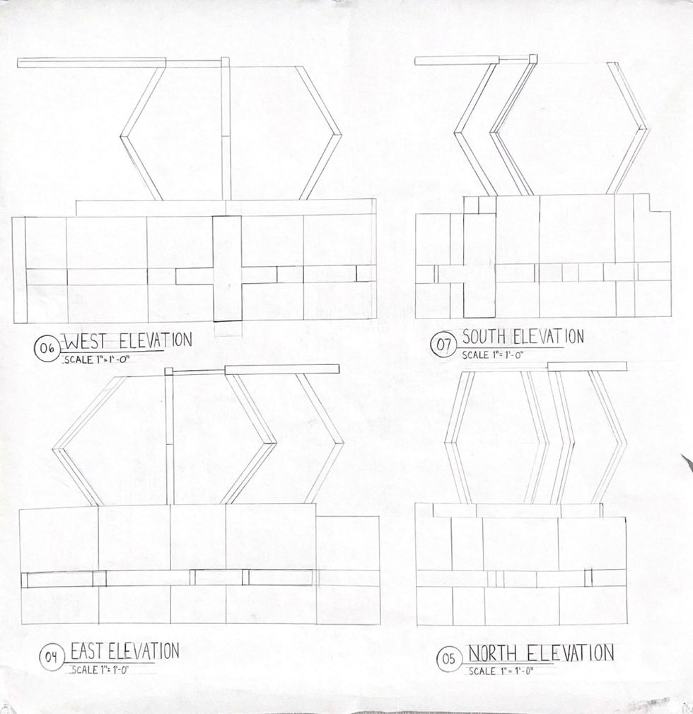 Orthographic Elevations Done by Hand