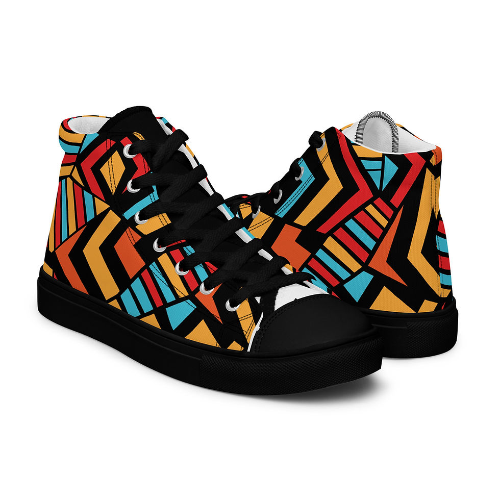 Thumbnail: Women’s high top Boutique Africaine canvas shoes
