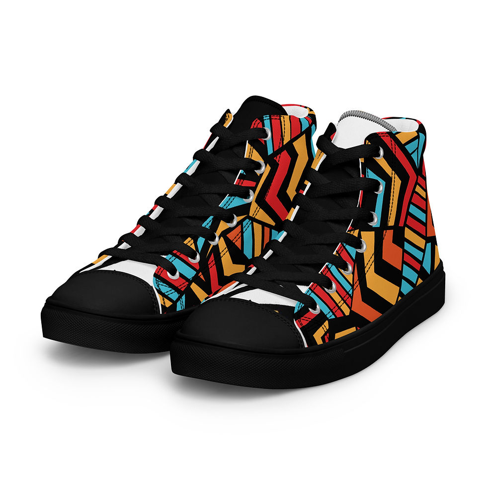 Thumbnail: Women’s high top Boutique Africaine canvas shoes