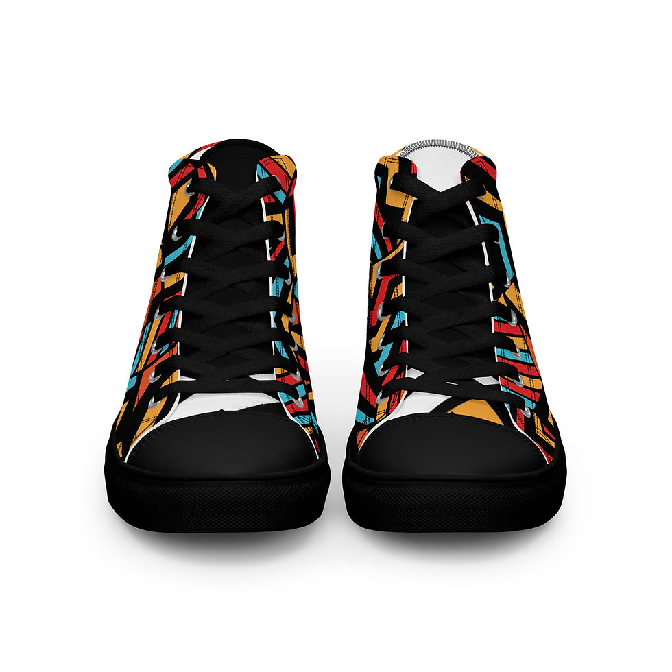 Thumbnail: Women’s high top Boutique Africaine canvas shoes