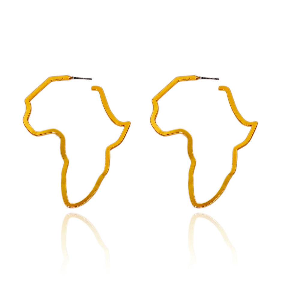 Thumbnail: Oversized Hollow Africa Map Earrings