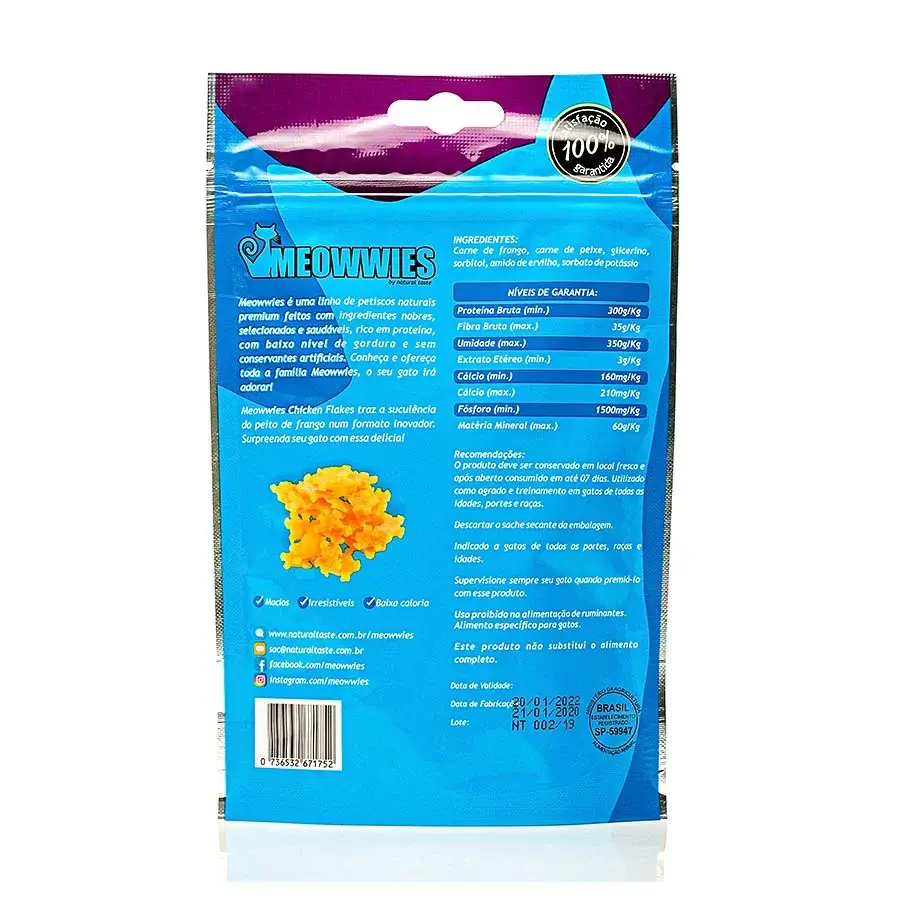 Miniatura: Petisco Meowwies Chicken Flakes 80g