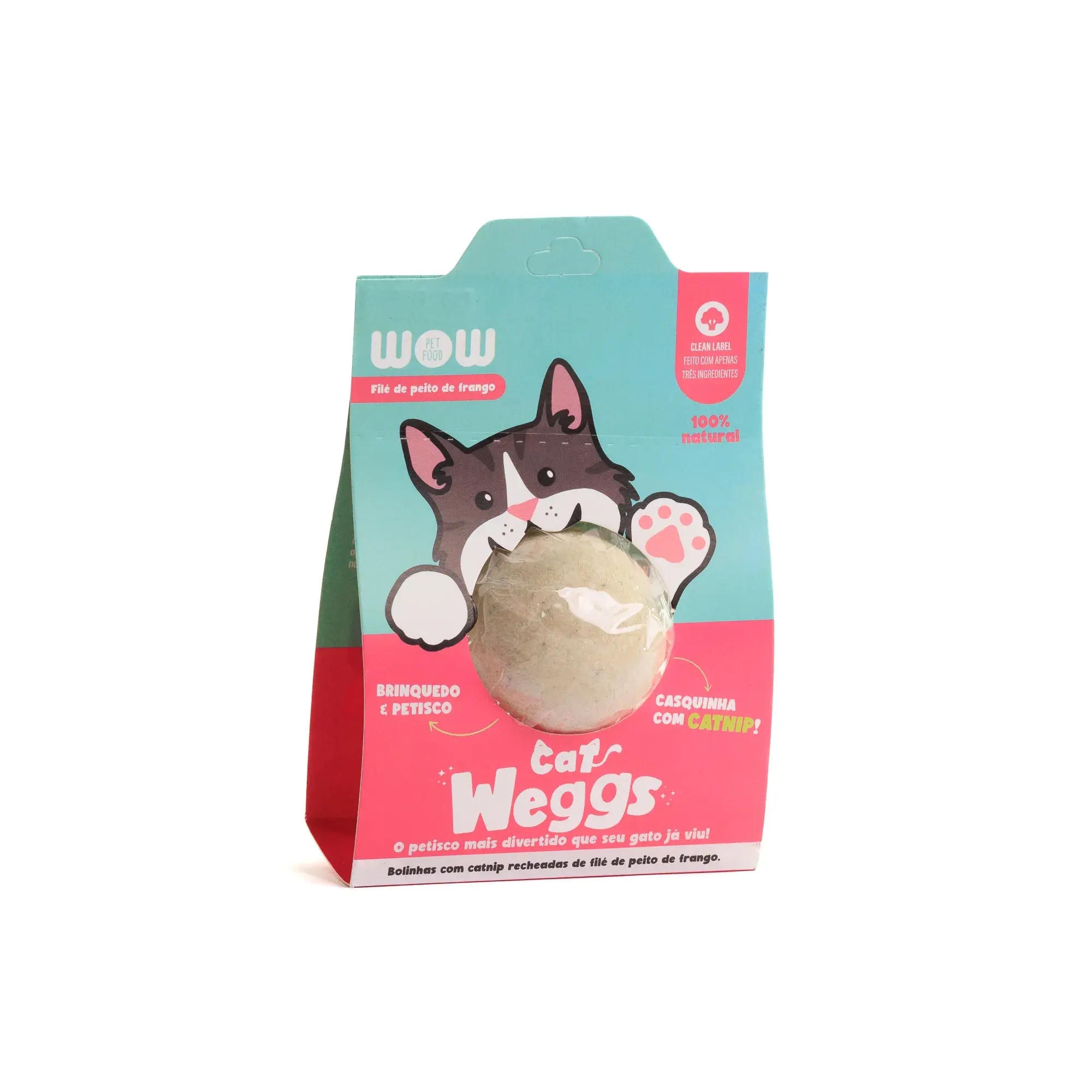 Petisco WOW Weggs sabor frango com catnip