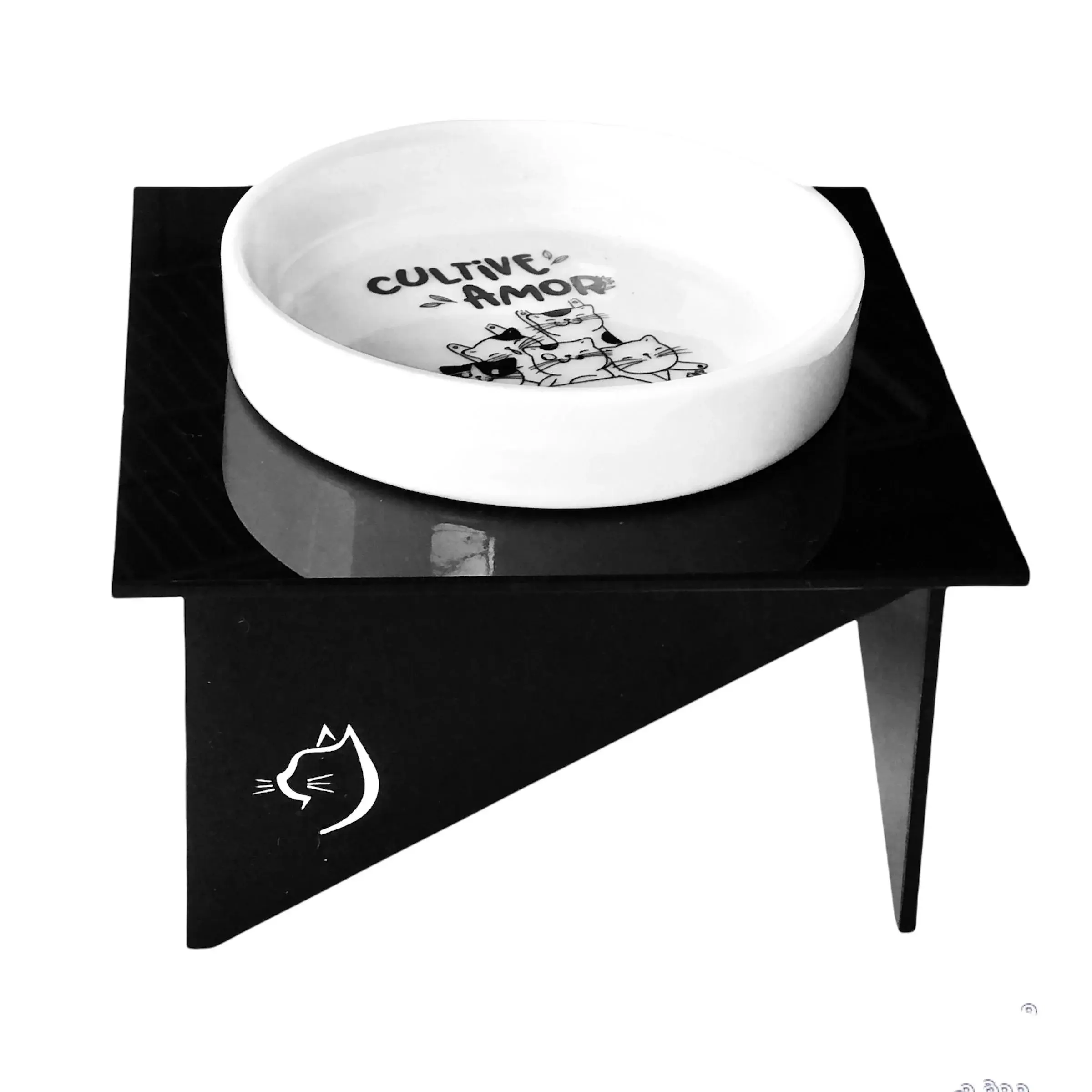 Comedouro Elevado Diagonal Raso - Clo Gatissima