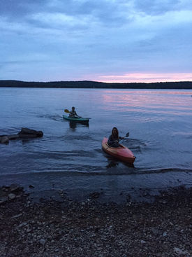 Kayaking at Sunset Cabins