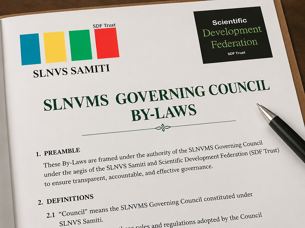 SLNVMS Governing Council By-Laws By SLNVS Samiti & SDF Trust