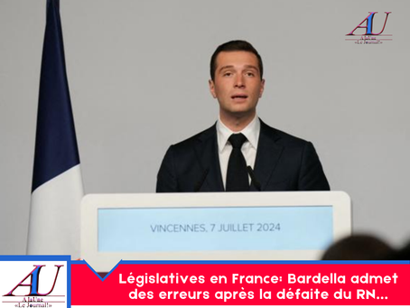 Législatives en France: Bardella admet des erreurs après la défaite du RN…