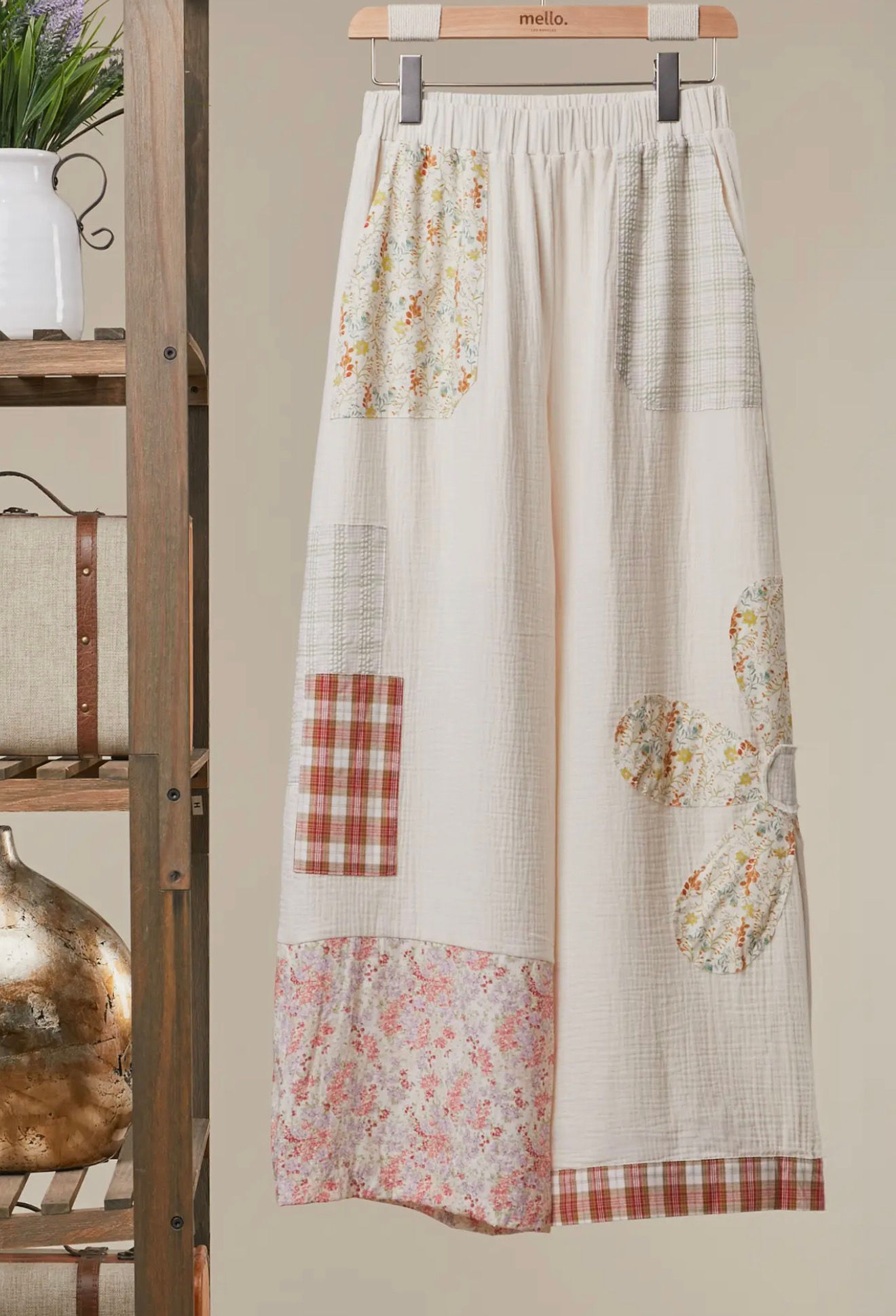 Boho Patchwork Wide Leg Pants 