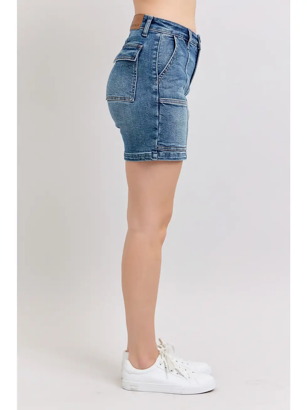 Thumbnail: Judy Blue Utility Pockets Mid Length Shorts