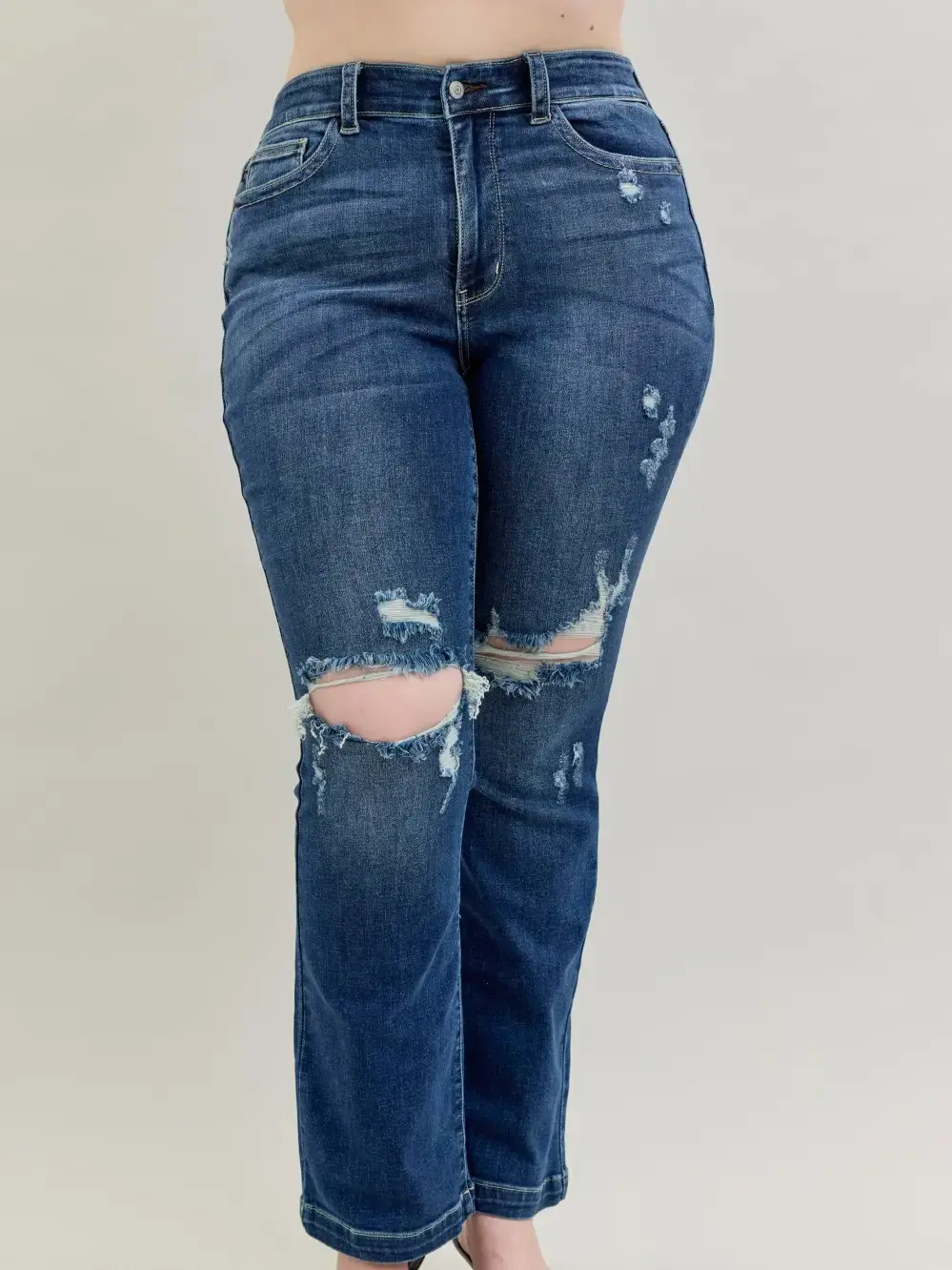 Judy Blue Plus Size Mr Hand Sand & Destroy Bootcut Jeans
