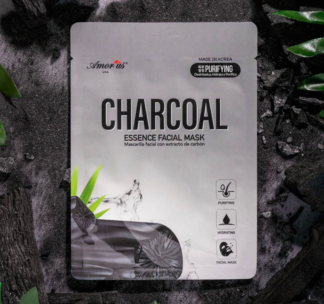 Charcoal Face Sheet Mask made in Korea