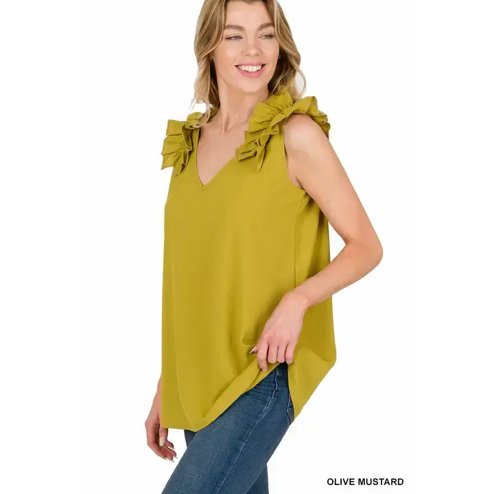 Thumbnail: Ruffle Trim Sleeveless Top