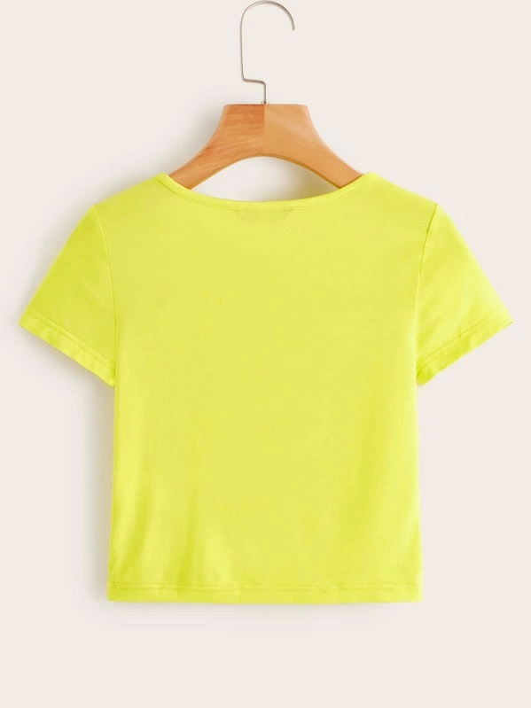 Miniatura: Franela crop top con letras impresas
