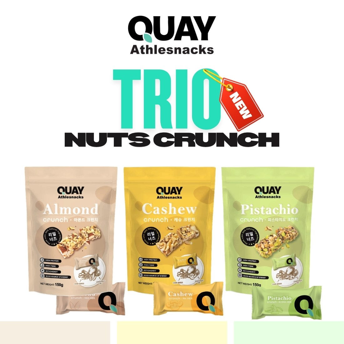 Quay Athlesnacks Trio Crunch (150G X 3Packs)