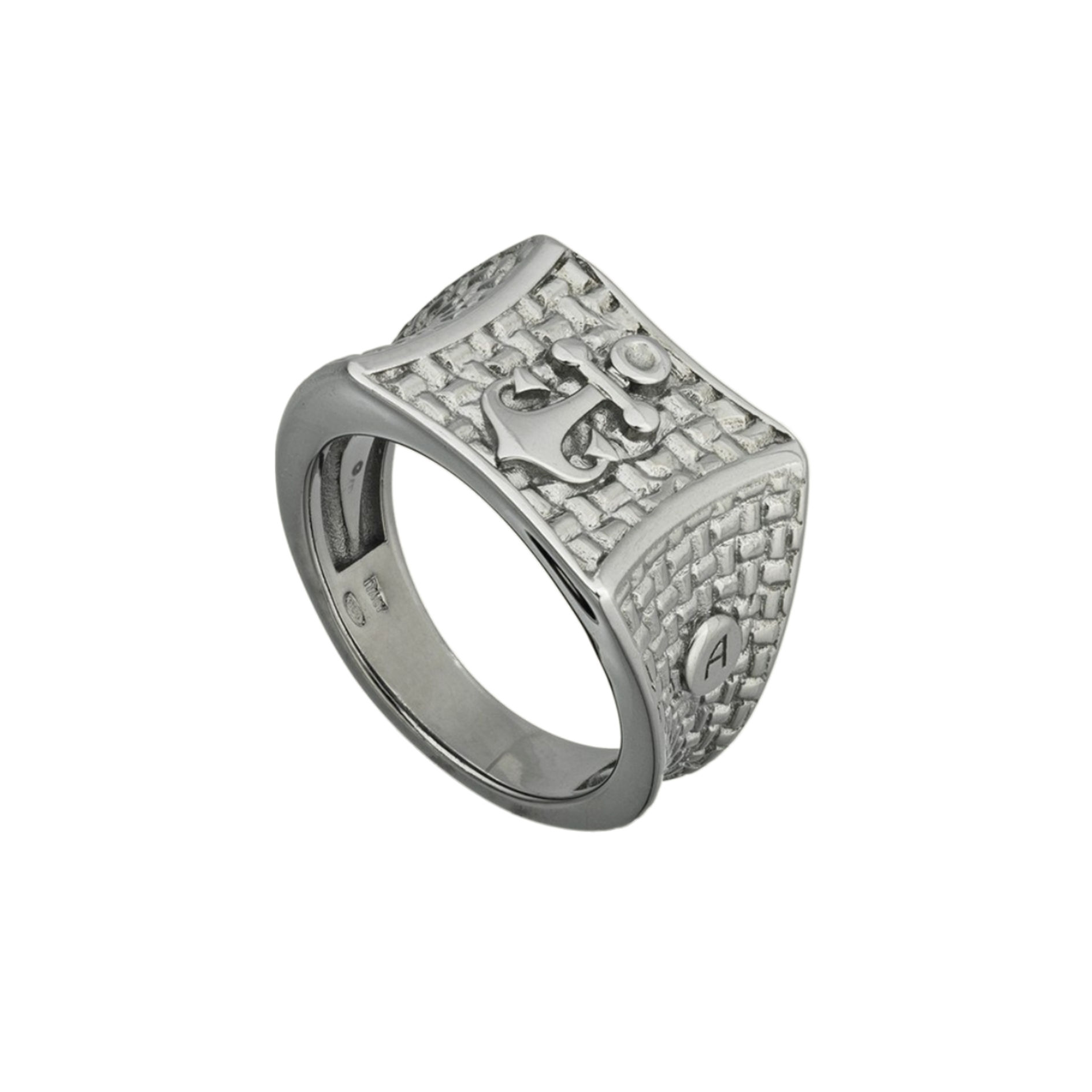 Anchor Signet Ring in Sterling Silver