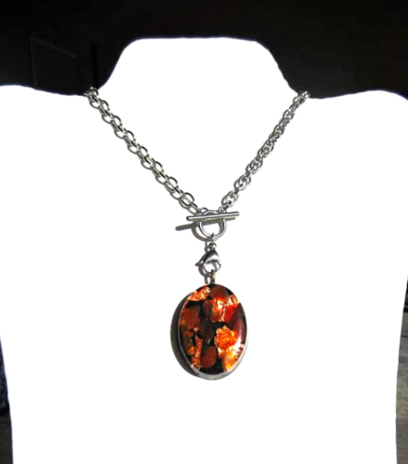 Thumbnail: Carnelian & Shungite Orgonite Pendant