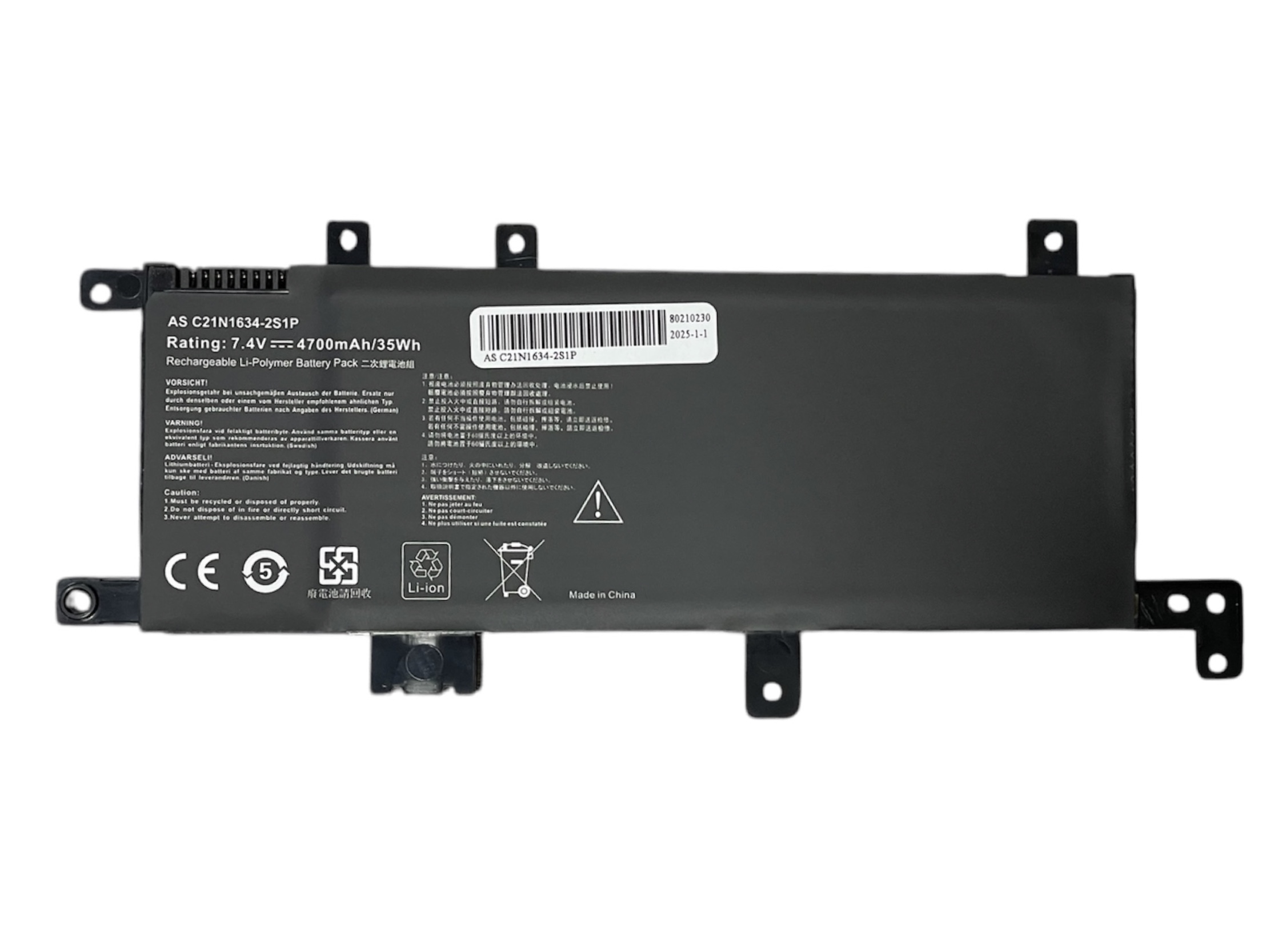 Bateria Portatil Para Asus C21N1634 A580U X/R542U FL8000U V587U