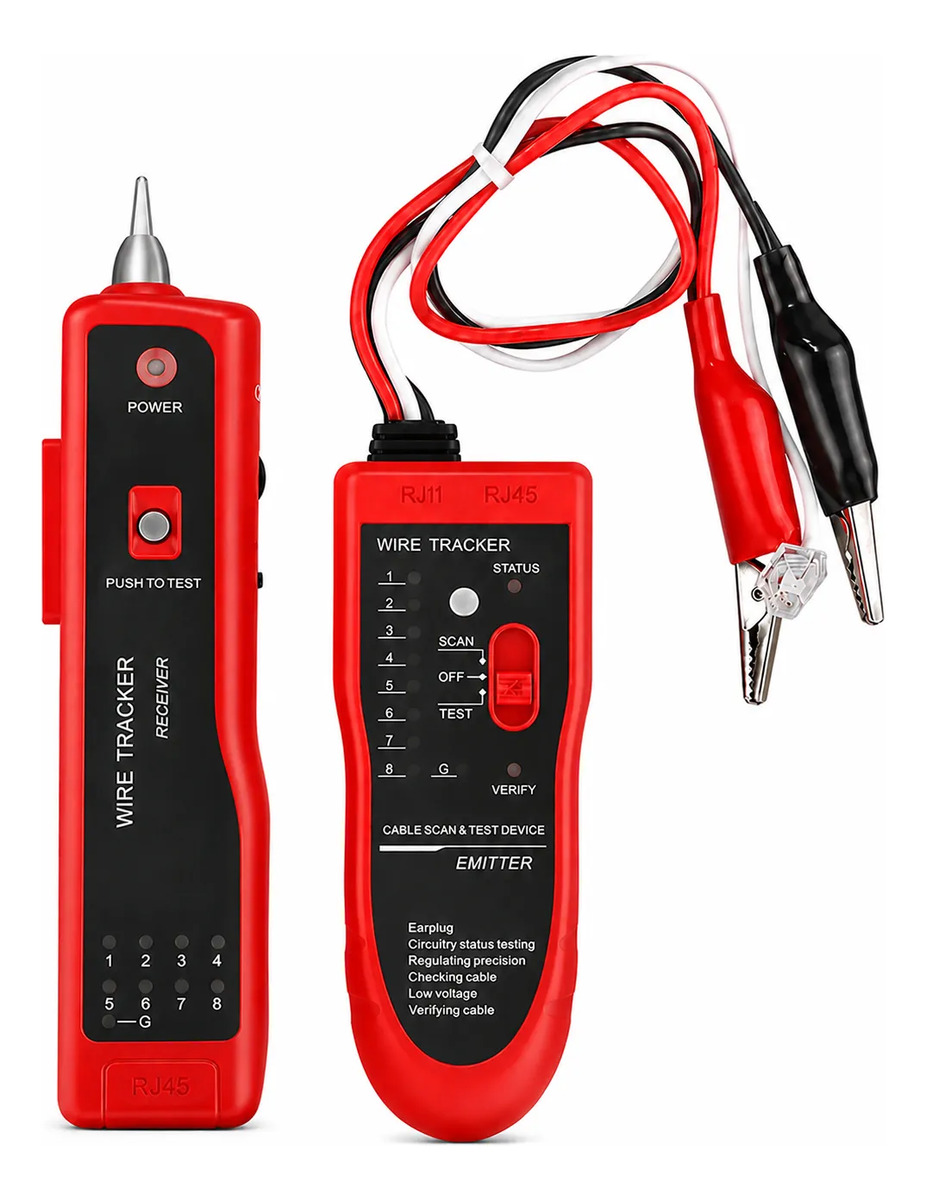 Kit Tester Rastreador De Cables Rj45 Rj11 Utp Lan Mj-868d